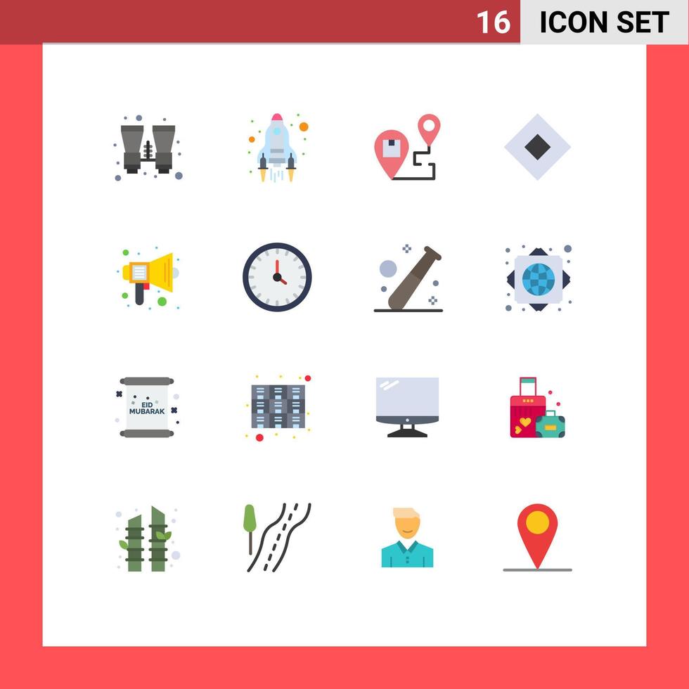 Pacote de cores planas de 16 interfaces de usuário de sinais e símbolos modernos de simbolismo de áudio, entrega de sabão, pacote editável de elementos de design de vetores criativos