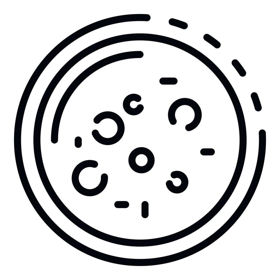 bactérias em um ícone de placa de Petri, estilo de estrutura de tópicos vetor