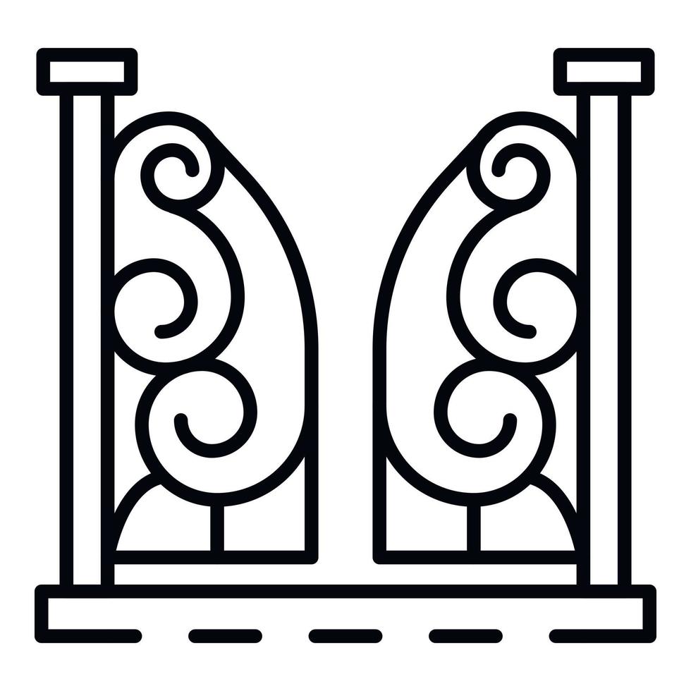 ícone de portão de bigorna, estilo de estrutura de tópicos vetor