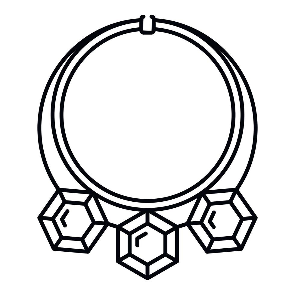 ícone de colar de diamantes, estilo de estrutura de tópicos vetor