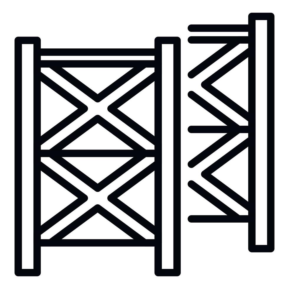 ícone de equipamento de andaime, estilo de estrutura de tópicos vetor