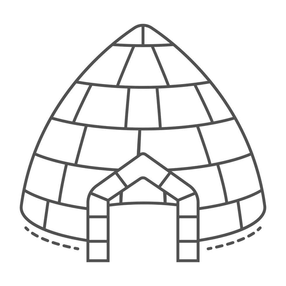 ícone de iglu de gelo, estilo de estrutura de tópicos vetor