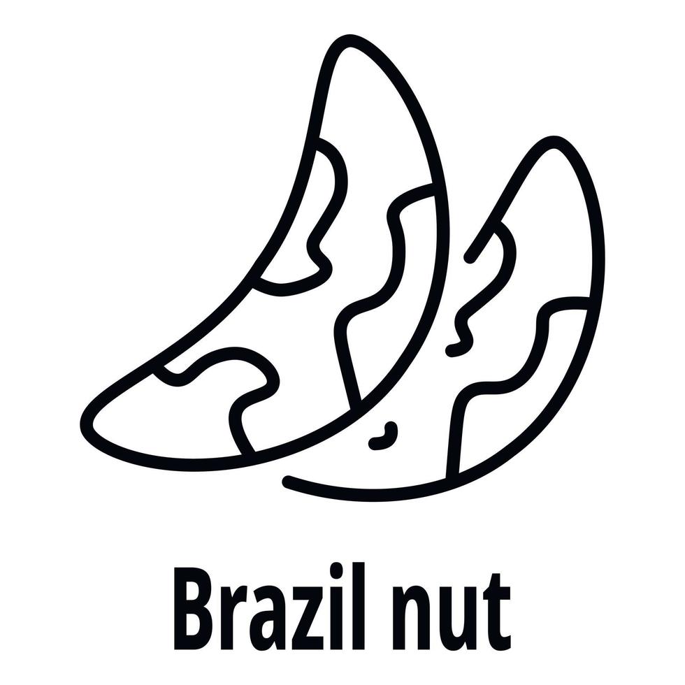 ícone de castanha do Brasil, estilo de estrutura de tópicos vetor