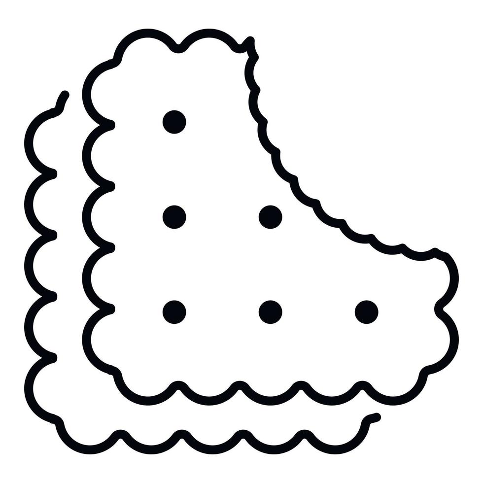 ícone de biscoito de mordida, estilo de estrutura de tópicos vetor
