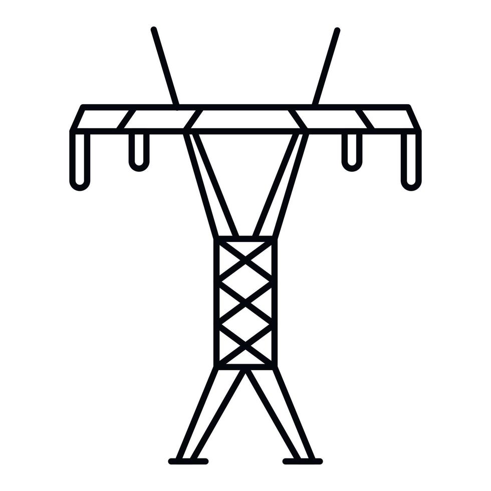 ícone moderno da torre elétrica, estilo de estrutura de tópicos vetor