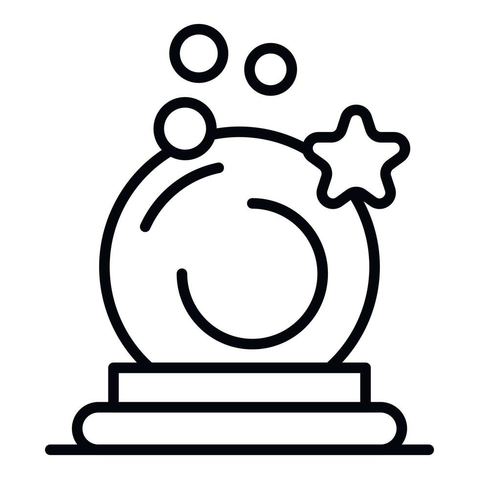 ícone de bola de mago mágico, estilo de estrutura de tópicos vetor