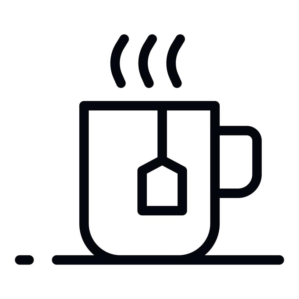 ícone de xícara de chá quente, estilo de estrutura de tópicos vetor