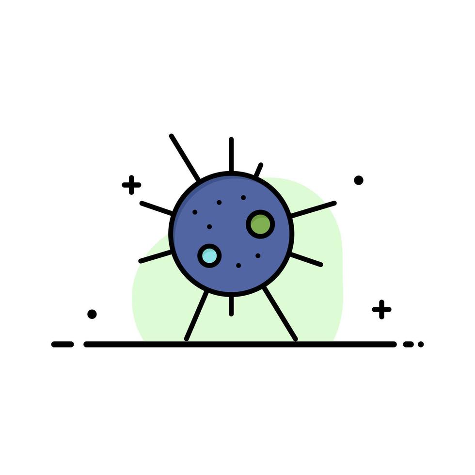 modelo de banner de vetor de ícone de linha plana de negócios de vírus de doença de bactérias