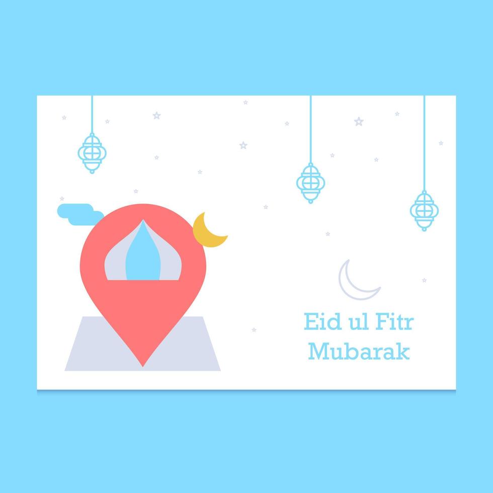 ilustração de cartão eid mubarak vetor