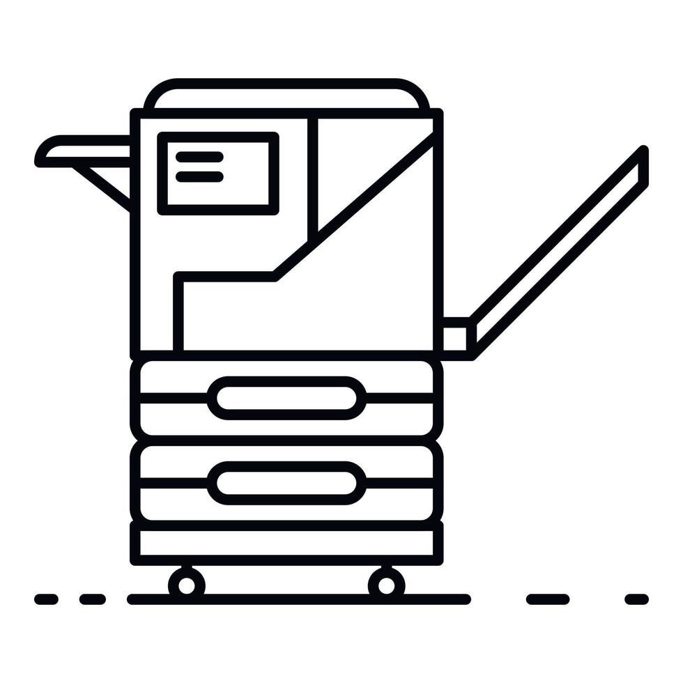 ícone de xerox de escritório, estilo de estrutura de tópicos vetor