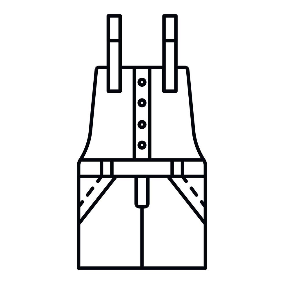 ícone de roupa de trabalho, estilo de estrutura de tópicos vetor