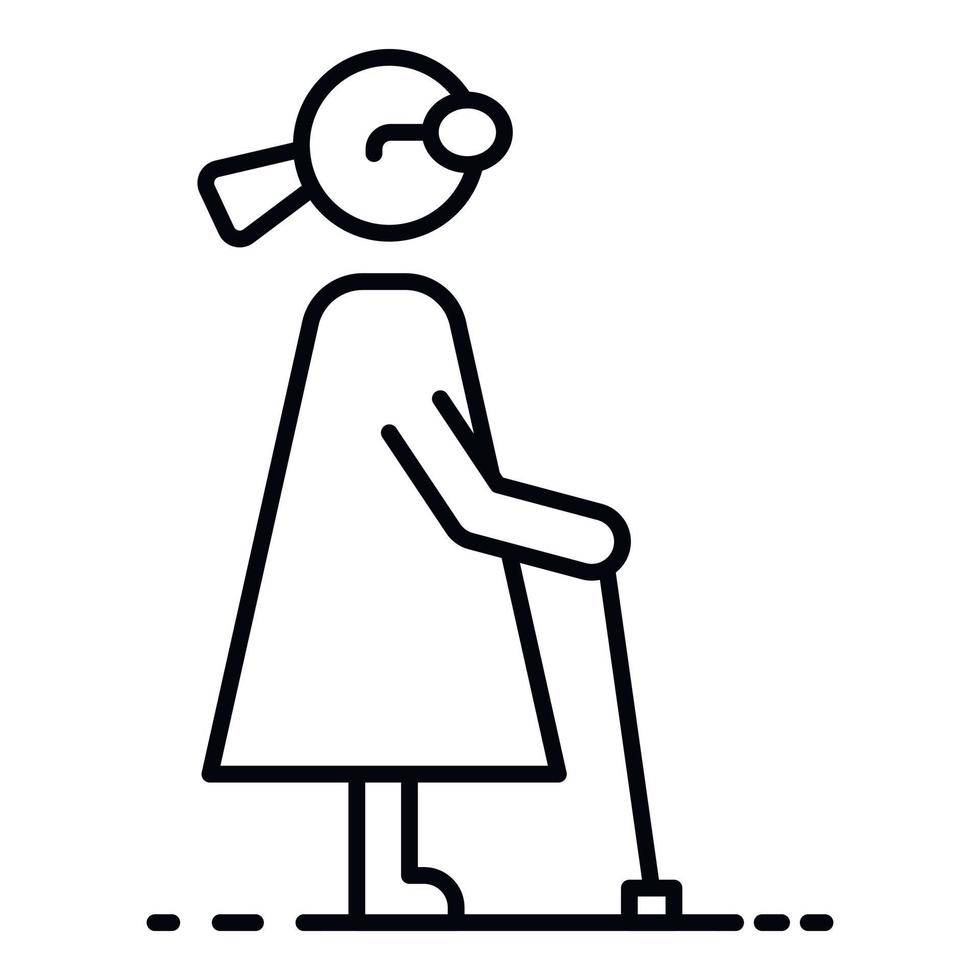 ícone de mulher cega, estilo de estrutura de tópicos vetor