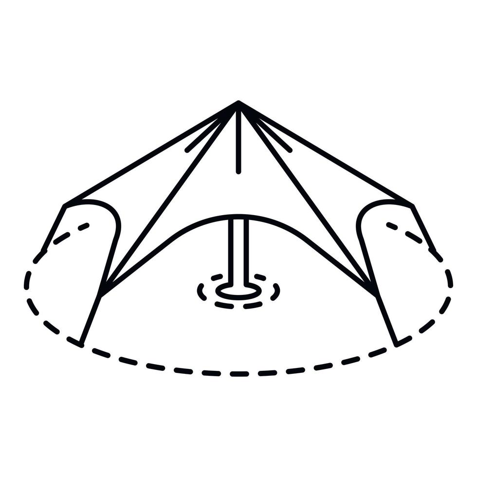 ícone da tenda do festival, estilo de estrutura de tópicos vetor