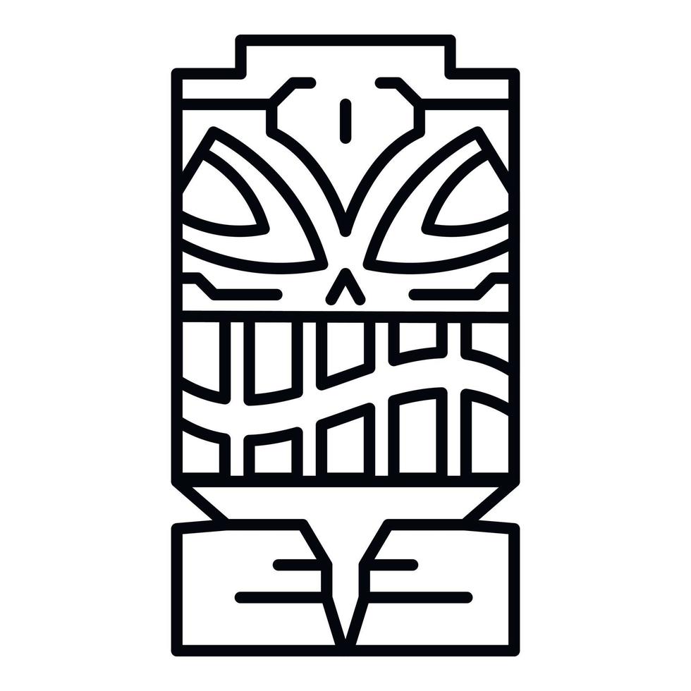 ícone de ídolo tribal de cabeça, estilo de estrutura de tópicos vetor
