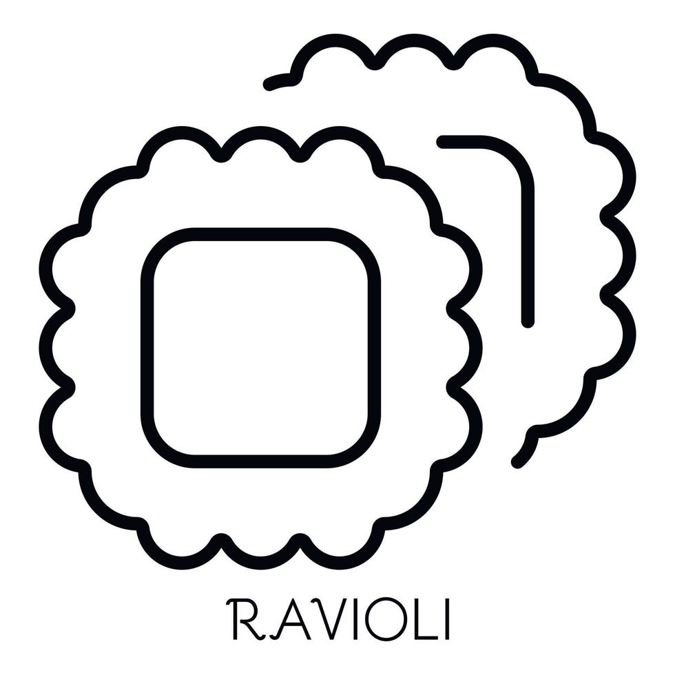 ícone de macarrão ravióli, estilo de estrutura de tópicos vetor