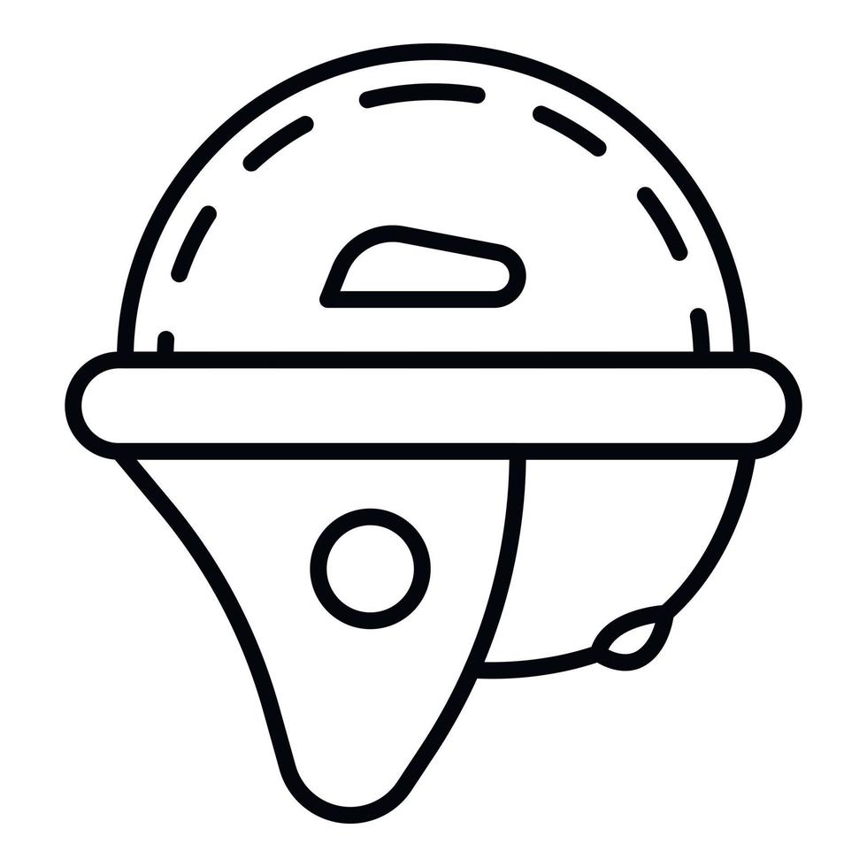 ícone do capacete de escalada, estilo de estrutura de tópicos vetor
