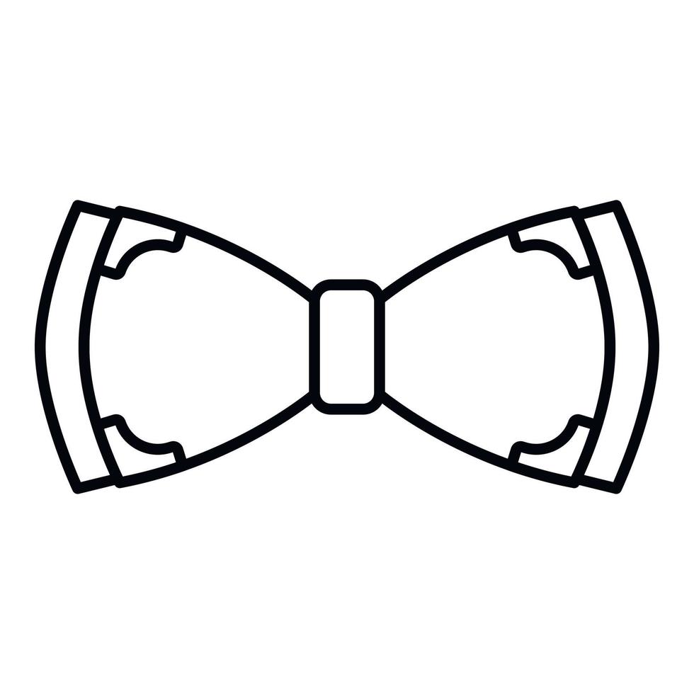 ícone de gravata borboleta hipster, estilo de estrutura de tópicos vetor