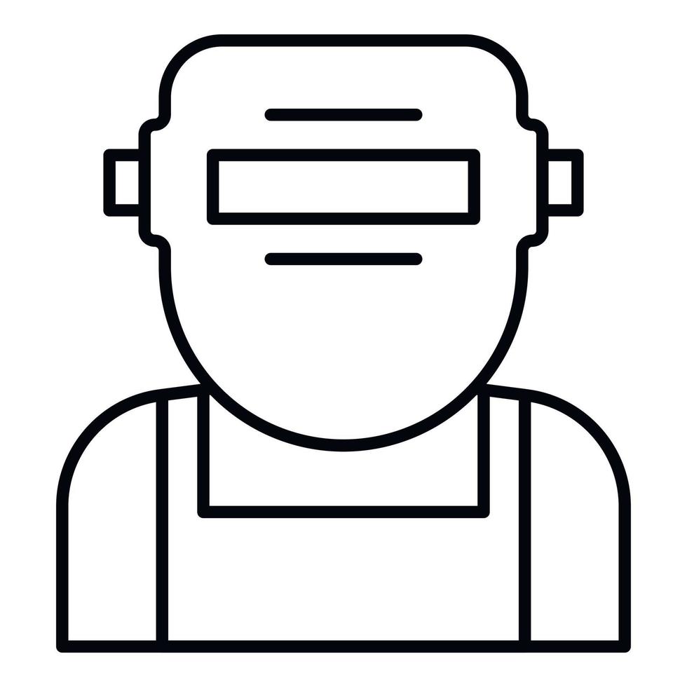 ícone facial de máscara de soldador, estilo de estrutura de tópicos vetor