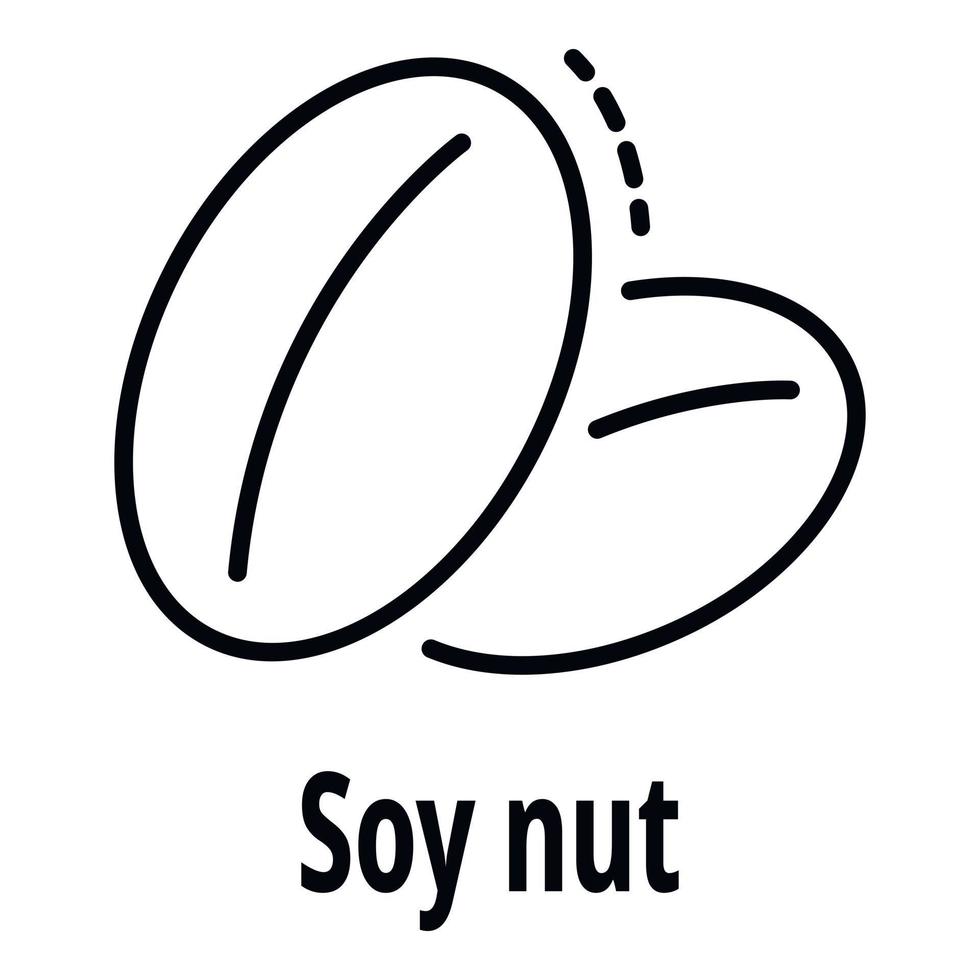 ícone de noz de soja, estilo de estrutura de tópicos vetor