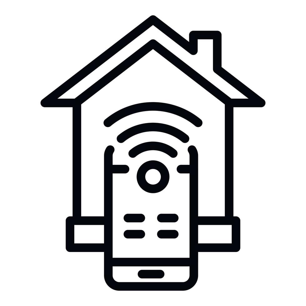 ícone de controle móvel de casa inteligente, estilo de estrutura de tópicos vetor