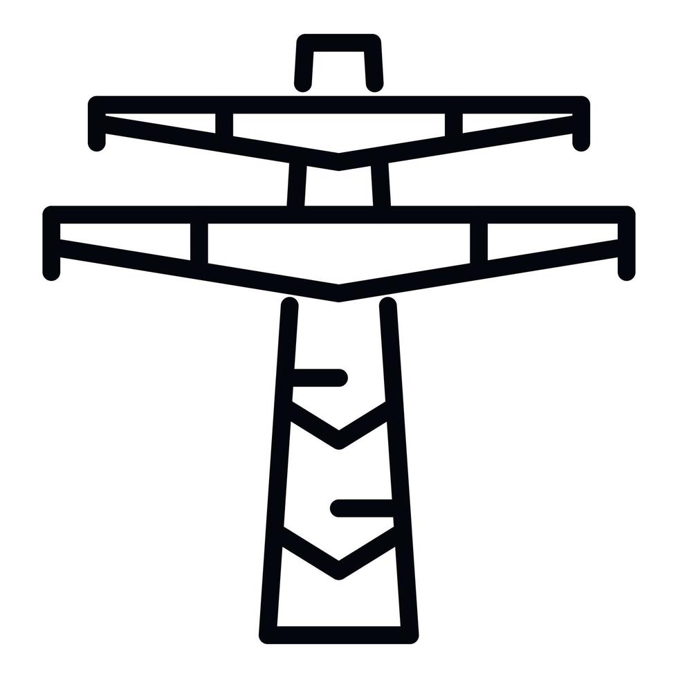 ícone da torre elétrica, estilo de estrutura de tópicos vetor