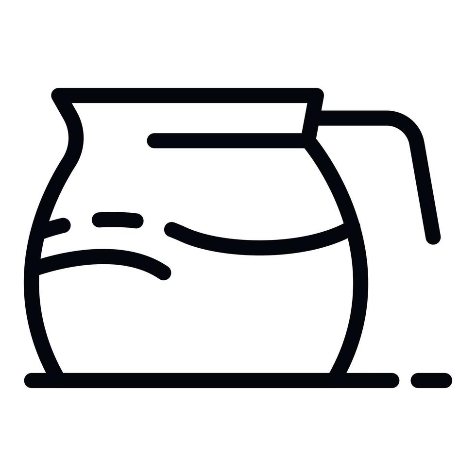ícone de pote de café, estilo de estrutura de tópicos vetor