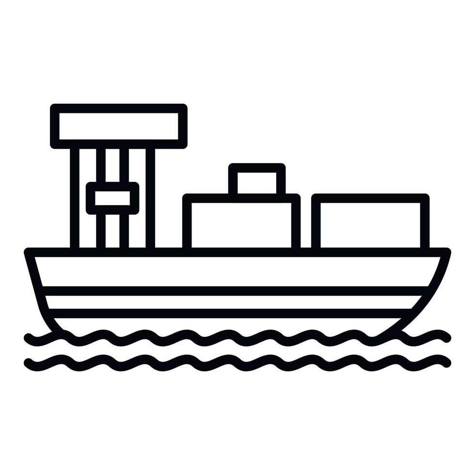 ícone do navio de carga, estilo de estrutura de tópicos vetor