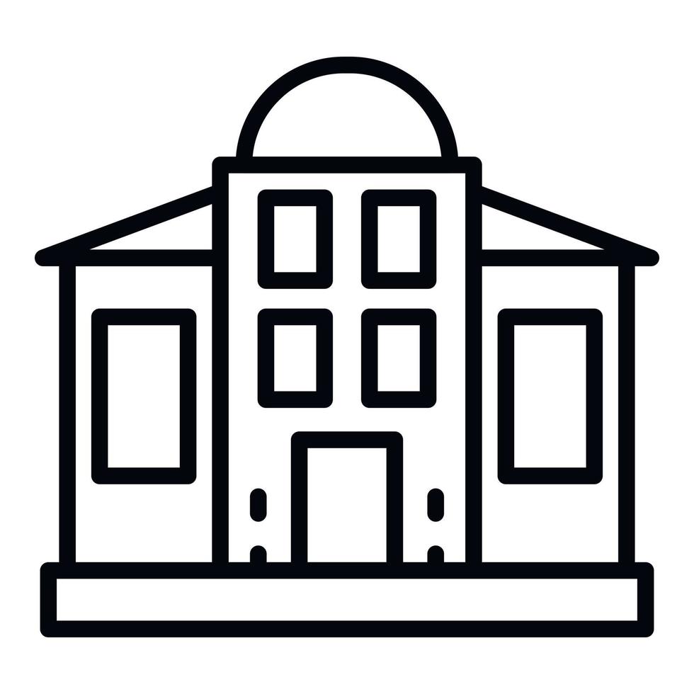 ícone do edifício do tribunal, estilo de estrutura de tópicos vetor