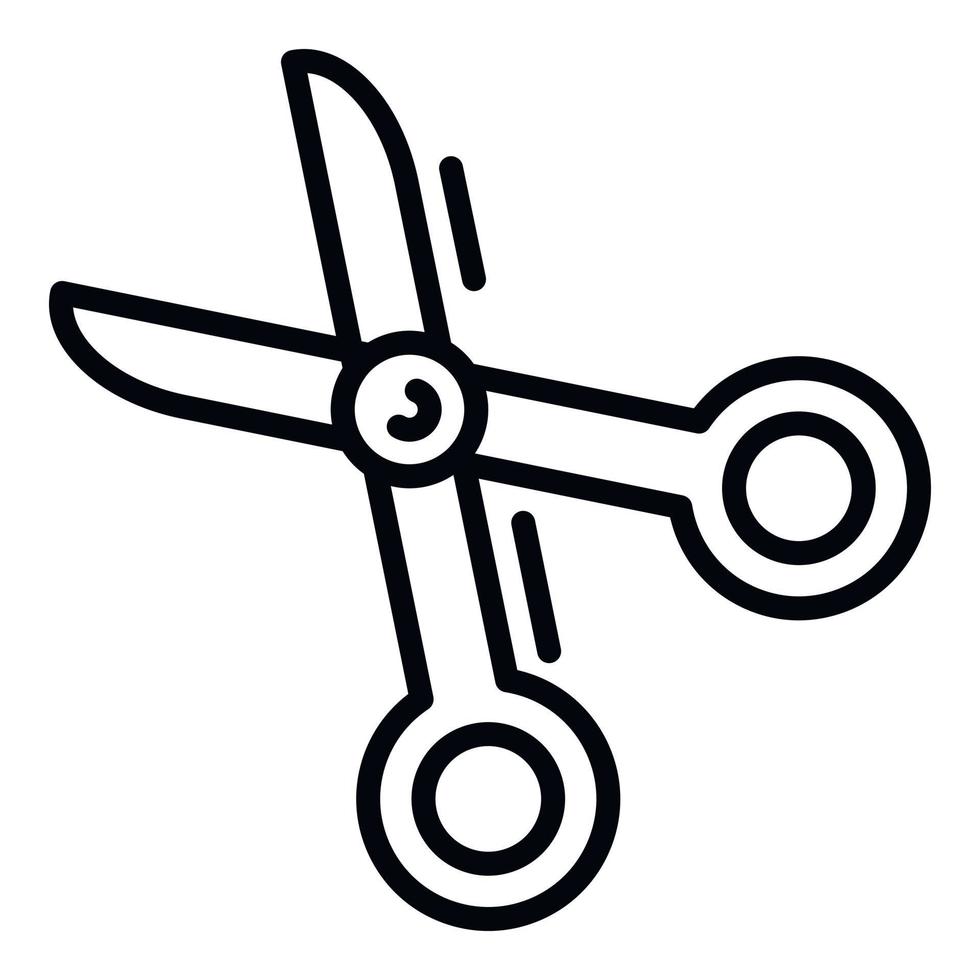 ícone de tesoura, estilo de estrutura de tópicos vetor