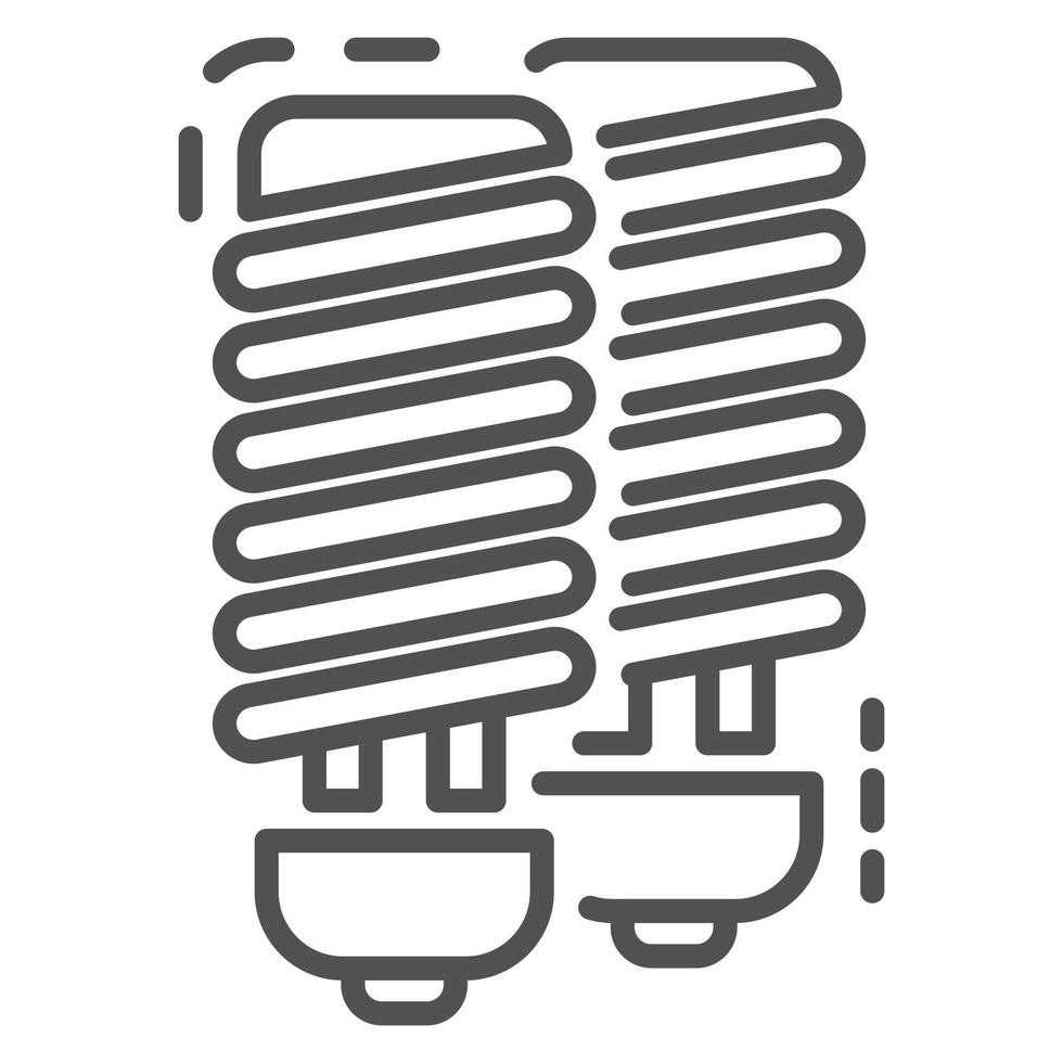 ícone de lâmpada ecológica espiral, estilo de estrutura de tópicos vetor
