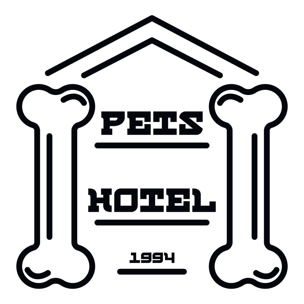 logotipo do hotel para cães de estimação, estilo de estrutura de tópicos vetor