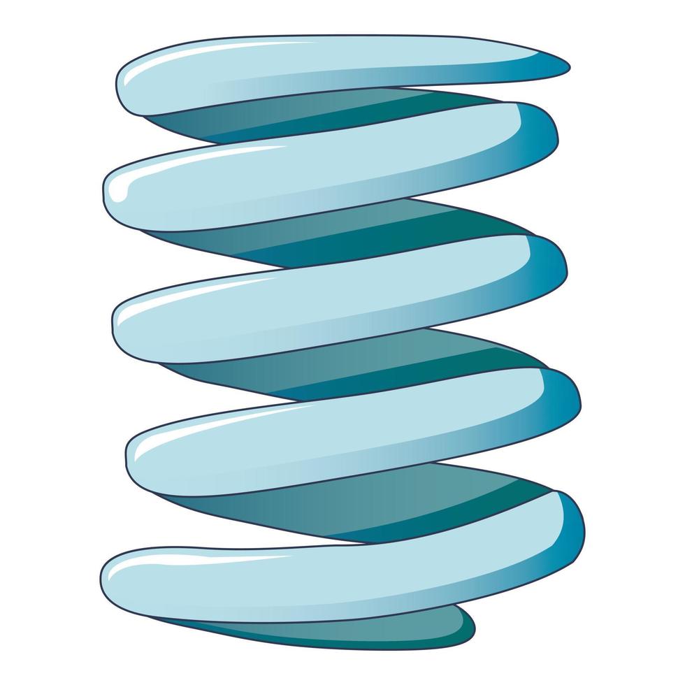 ícone de mola helicoidal flexível, estilo cartoon vetor