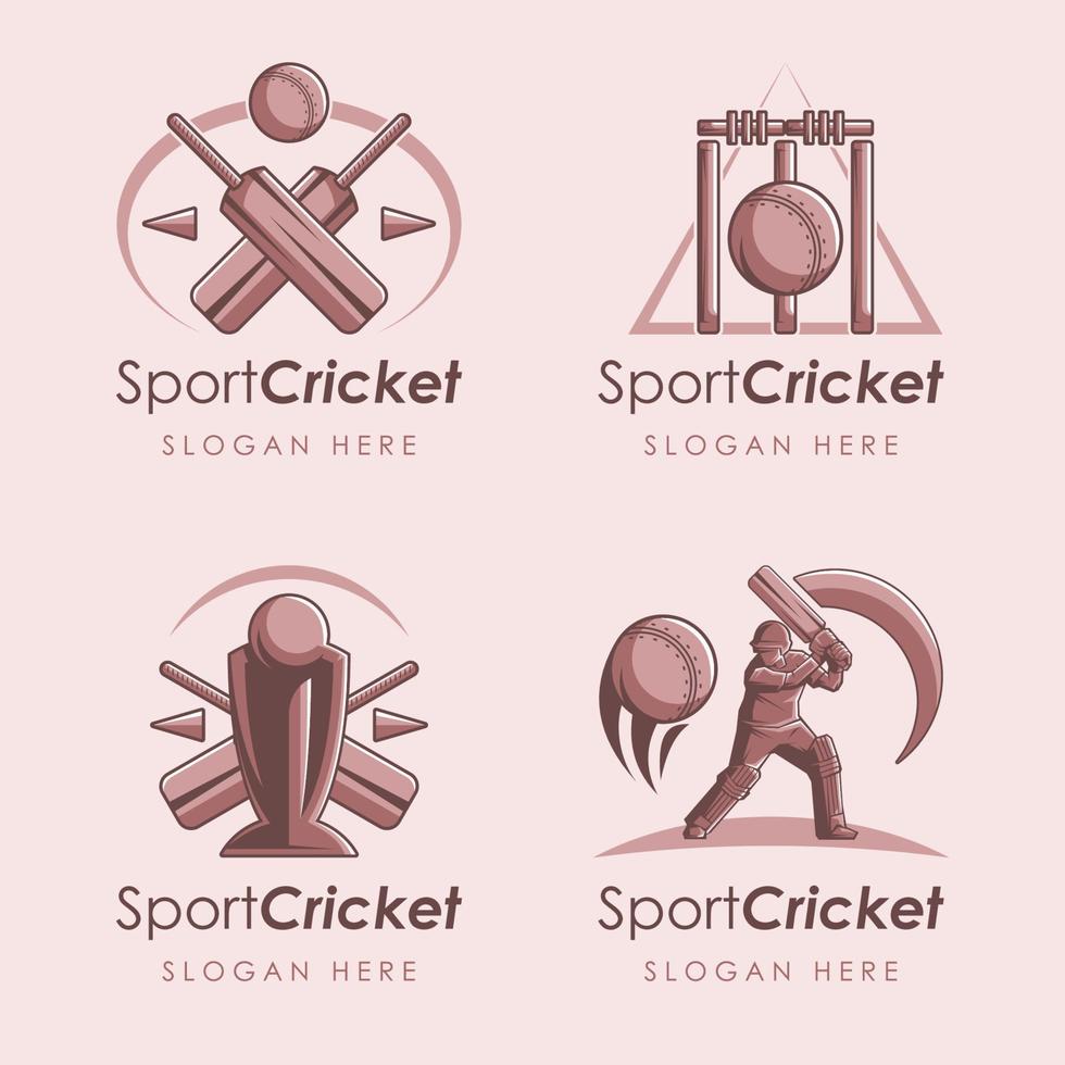 coleção de logotipo de críquete vetor