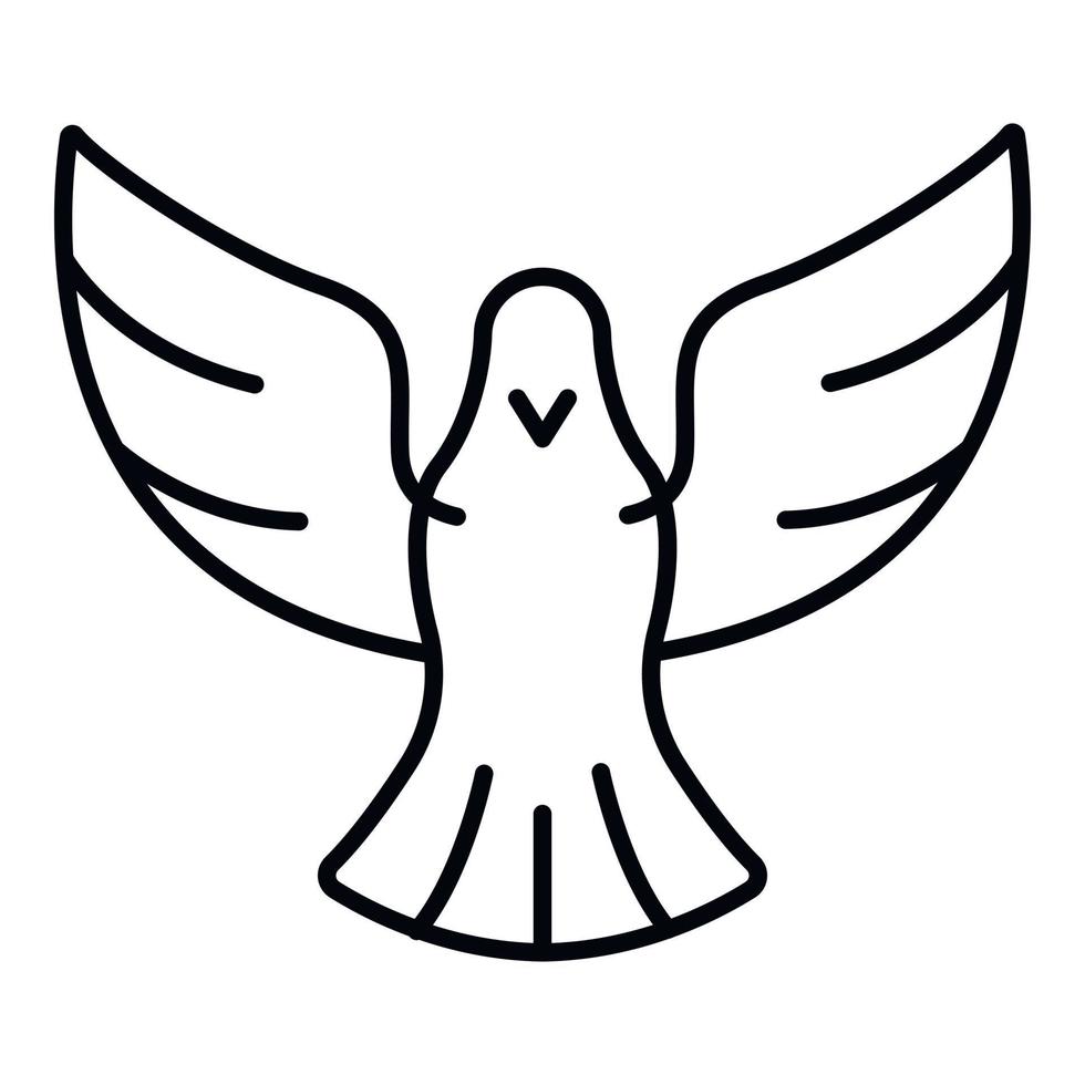 ícone da pomba da paz, estilo de estrutura de tópicos vetor