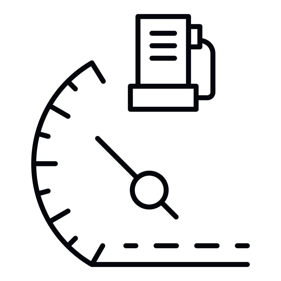 ícone do medidor de combustível do carro, estilo de estrutura de tópicos vetor