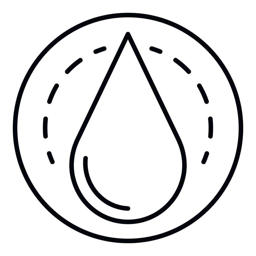 ícone de gota de óleo, estilo de estrutura de tópicos vetor