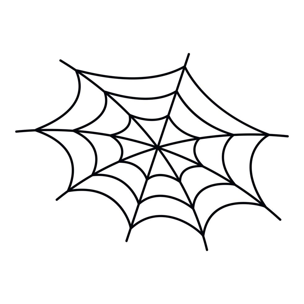ícone de teia de aranha de fobia, estilo de estrutura de tópicos vetor