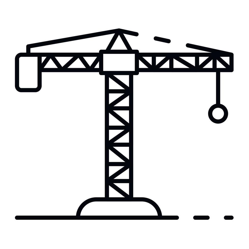 ícone de guindaste de construção de metal, estilo de estrutura de tópicos vetor