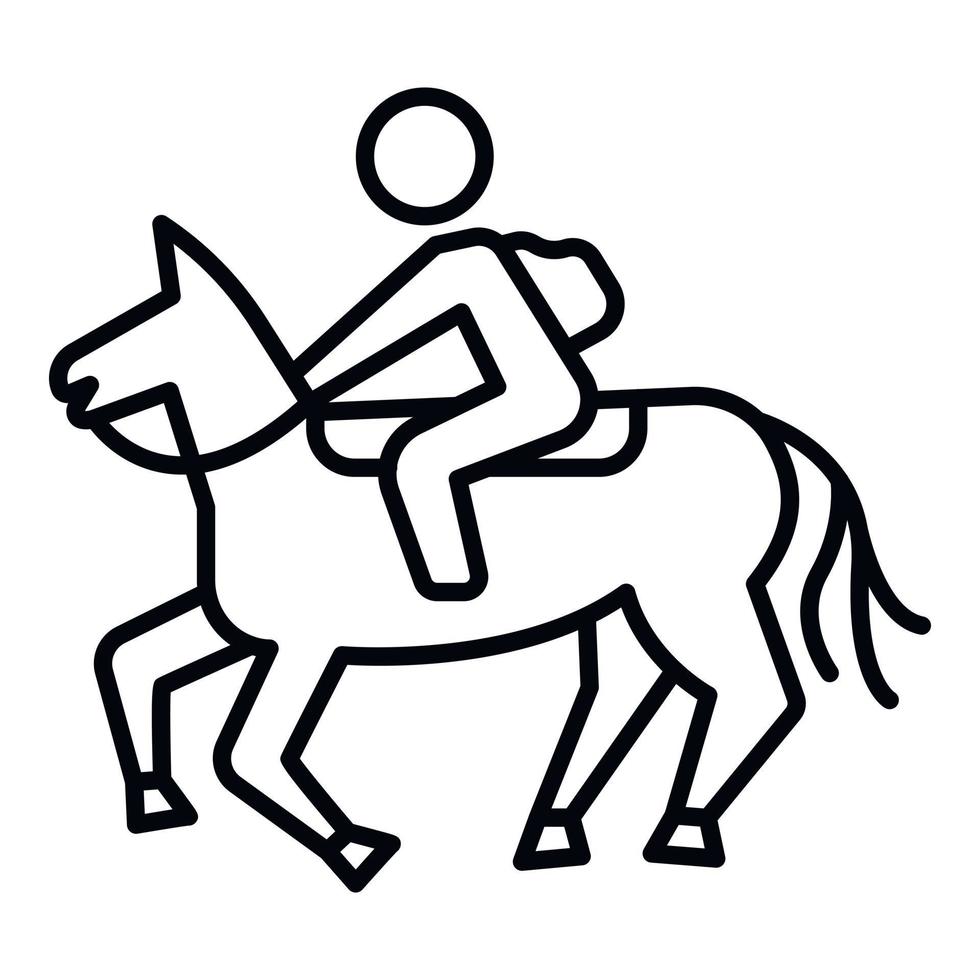 ícone de equitação, estilo de estrutura de tópicos vetor