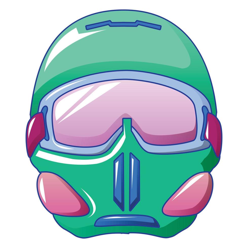 ícone de máscara de óculos de snowboard, estilo cartoon vetor