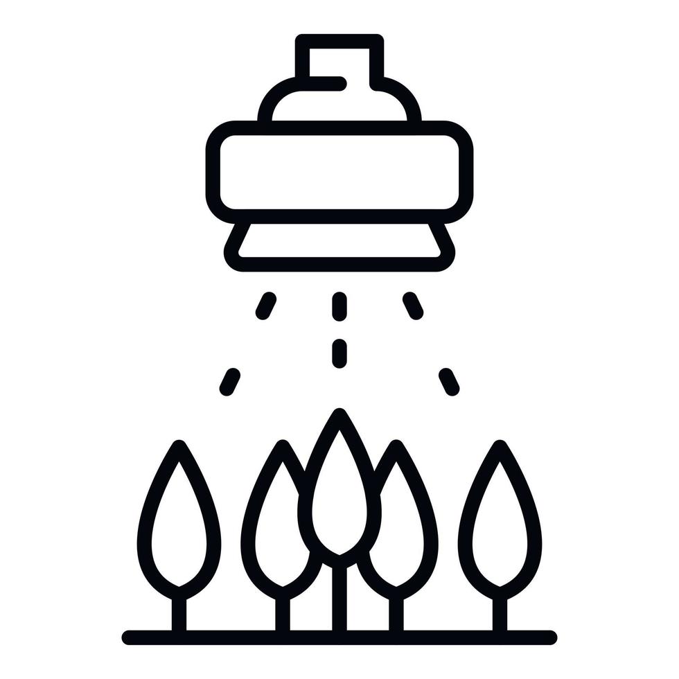 ícone de irrigação de árvore, estilo de estrutura de tópicos vetor