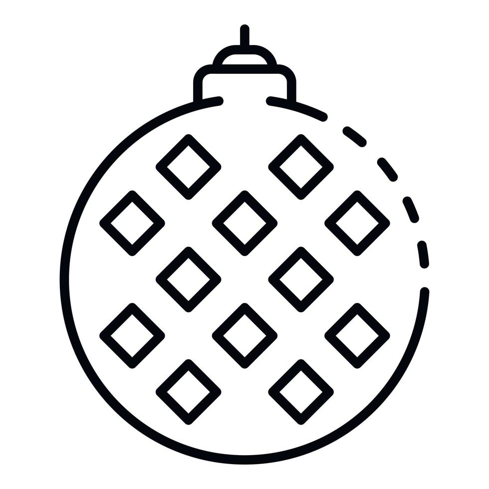 ícone de bola de brinquedo de árvore de abeto, estilo de estrutura de tópicos vetor