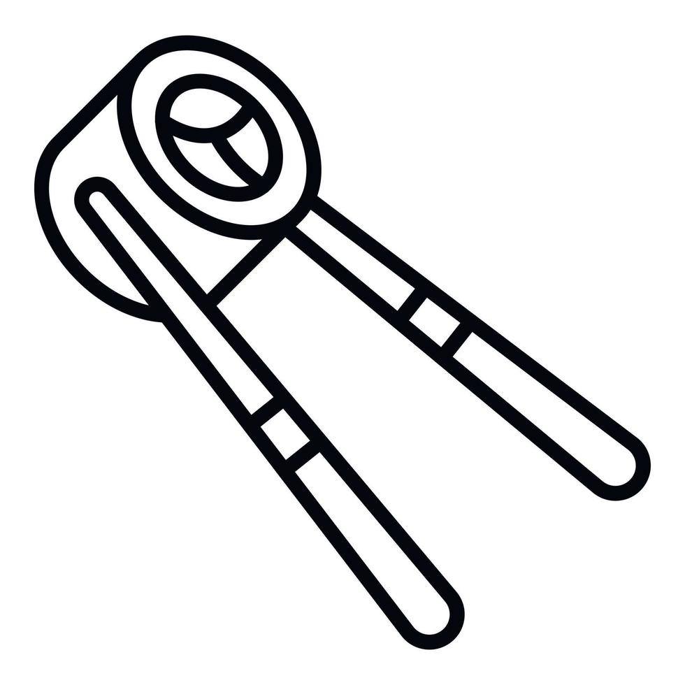 ícone de varas de rolo de sushi, estilo de estrutura de tópicos vetor