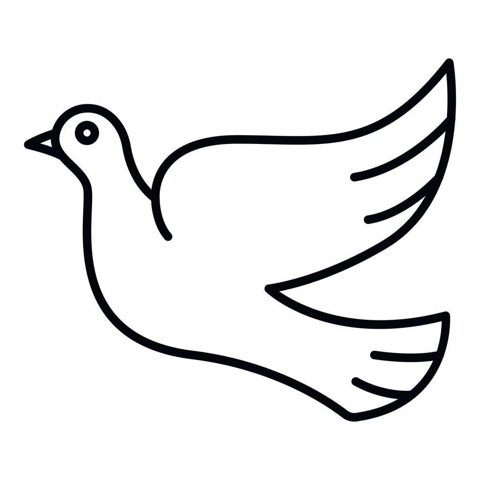 ícone de pomba voadora, estilo de estrutura de tópicos vetor