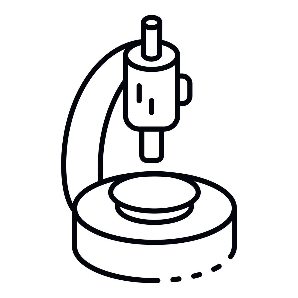 ícone de microscópio moderno, estilo de estrutura de tópicos vetor