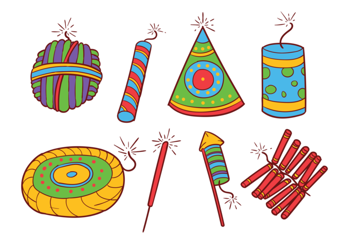 Diwali Fire Crackers Ícone Vector