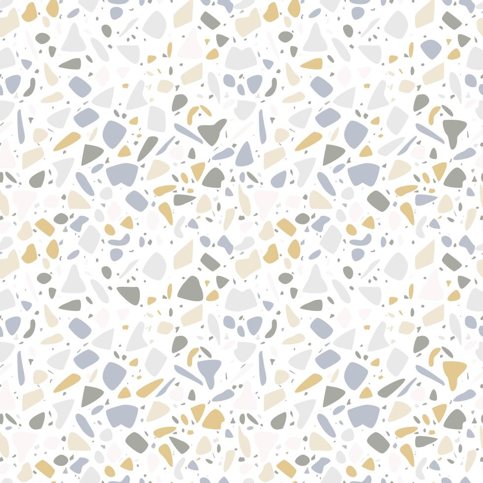 design de padrão sem emenda de terrazzo com pedras de mão desenhada. vetor