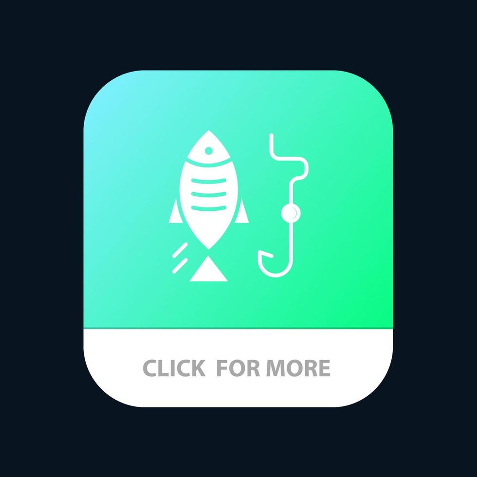 design de ícone de aplicativo móvel de caça de anzol de pesca vetor