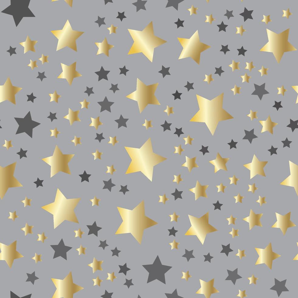 fundo de estrelas douradas. padrão perfeito do céu noturno vetor