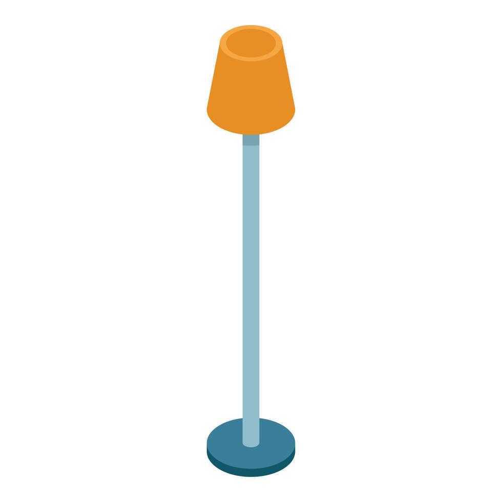 ícone da lâmpada do quarto, estilo isométrico vetor